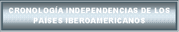 Cuadro de texto: CRONOLOG�A INDEPENDENCIAS DE LOS PA�SES IBEROAMERICANOS