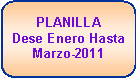 Rect�ngulo redondeado: PLANILLA 
Dese Enero Hasta Marzo-2011
