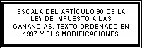 Cuadro de texto: ESCALA DEL ART�CULO 90 DE LA LEY DE IMPUESTO A LAS GANANCIAS, TEXTO ORDENADO EN 1997 Y SUS MODIFICACIONES 